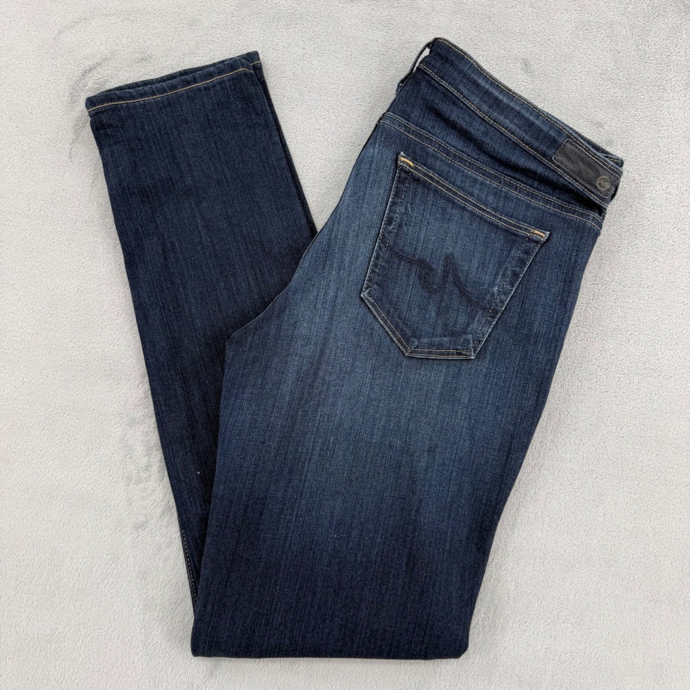 AG Adriano Goldschmied Womens Size 32R The Stilt Cigarette Leg Jeans Dark Wash